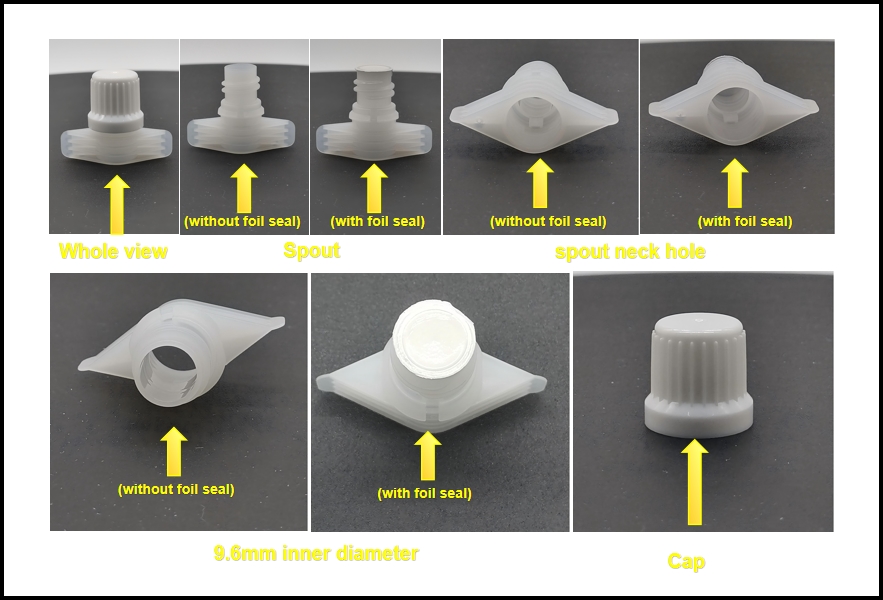 Characteristic of ketchup bag nozzle with spout pouch cap (HL096W)